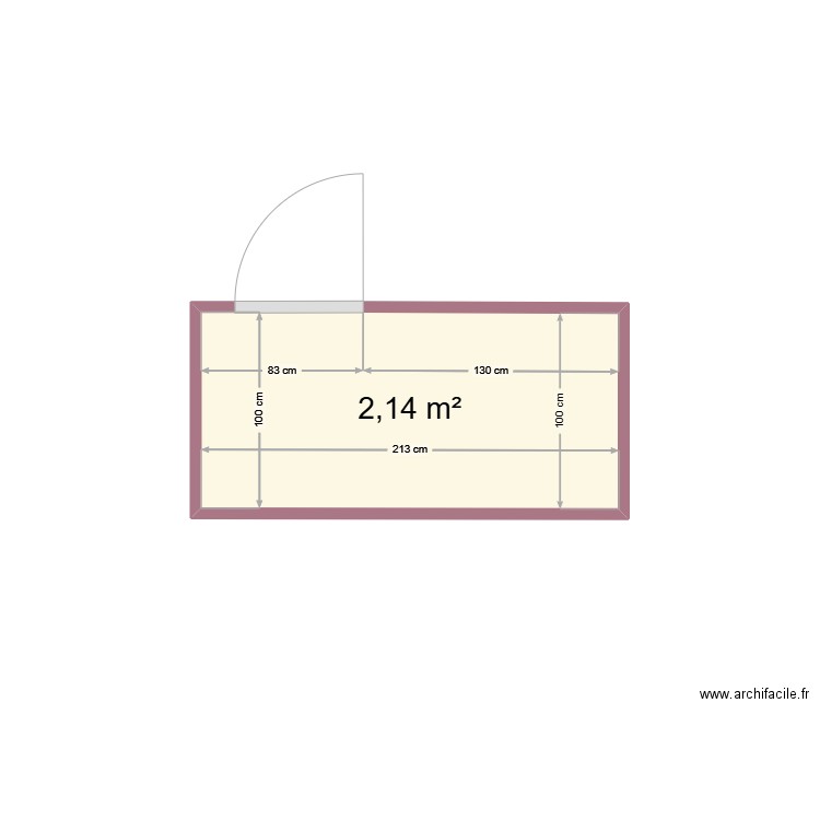 LEROY BATTUT. Plan de 1 pièce et 2 m2