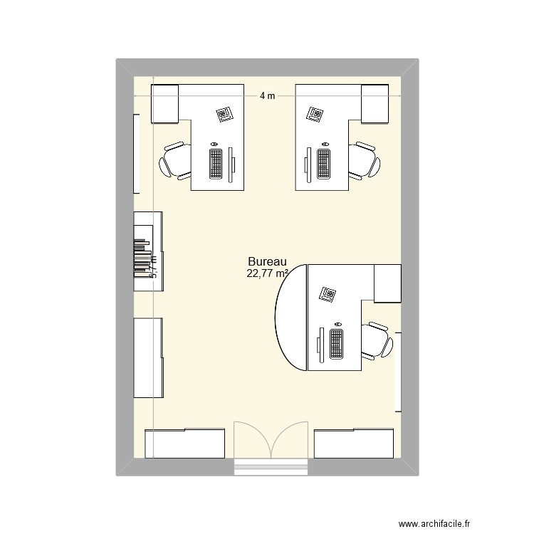 pppp3. Plan de 1 pièce et 23 m2