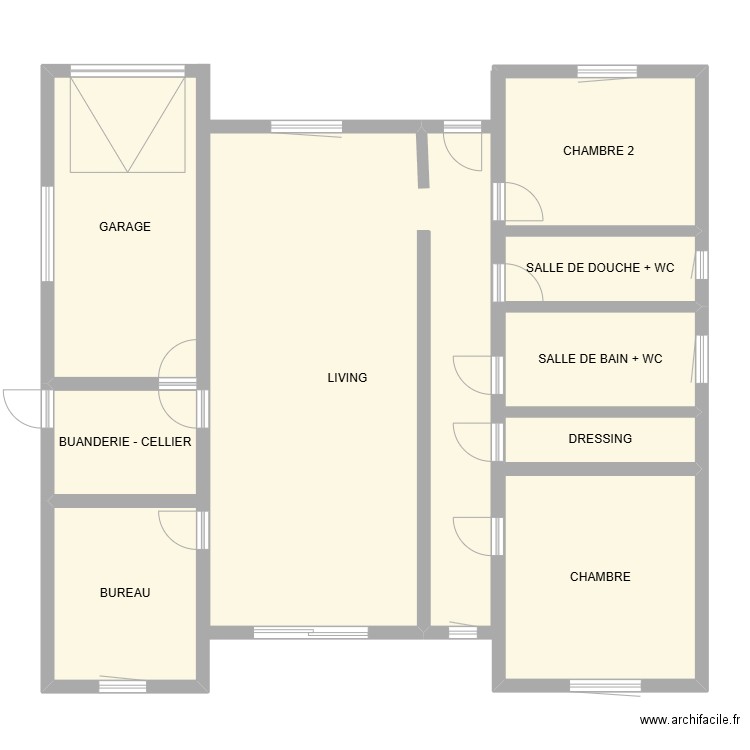 PLAN DEFINITIF SANS MESURES. Plan de 9 pièces et 142 m2