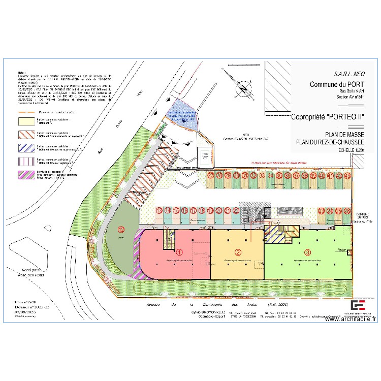 Agence AXION passage tyauterie plan de masse. Plan de 0 pièce et 0 m2