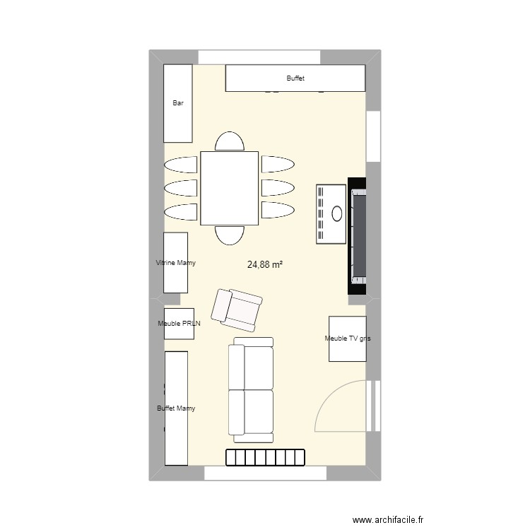 living bonnes dimensions. Plan de 1 pièce et 25 m2