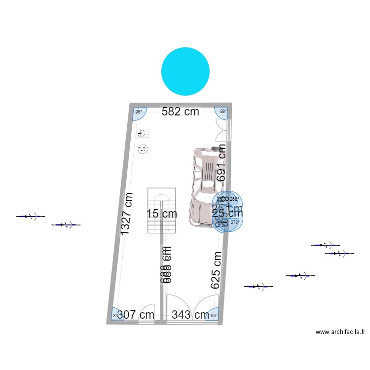 garage rez. Plan de 1 pièce et 82 m2