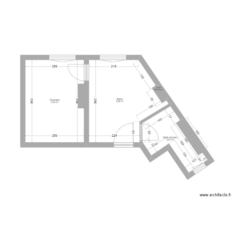 Plan Simon. Plan de 5 pièces et 23 m2