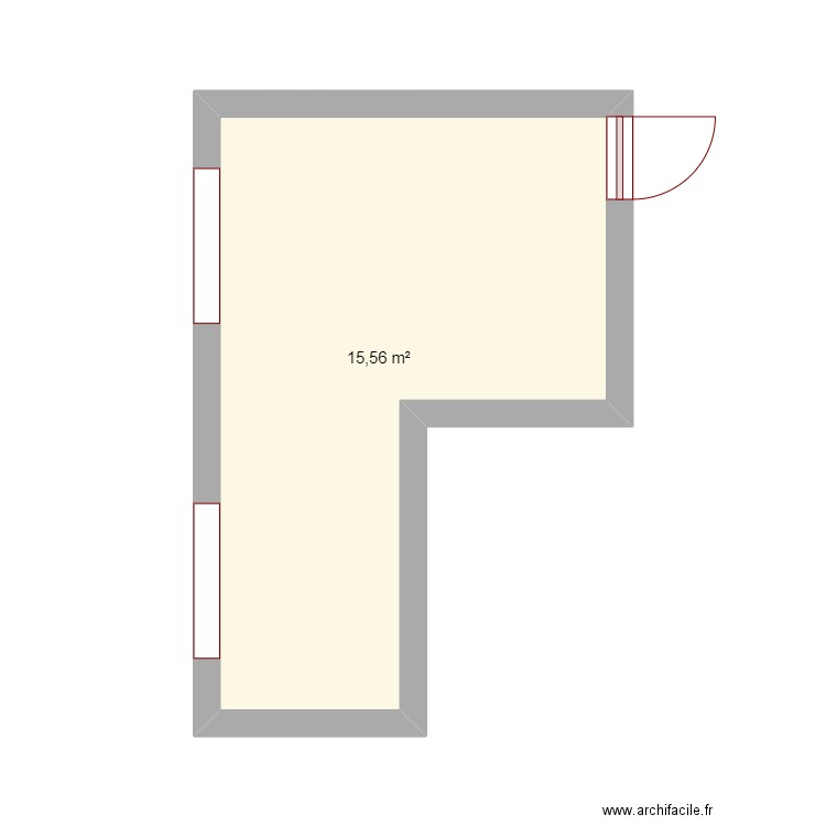 Convinium. Plan de 1 pièce et 16 m2