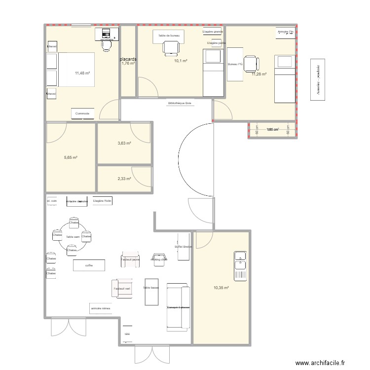 robinsonv2. Plan de 9 pièces et 58 m2