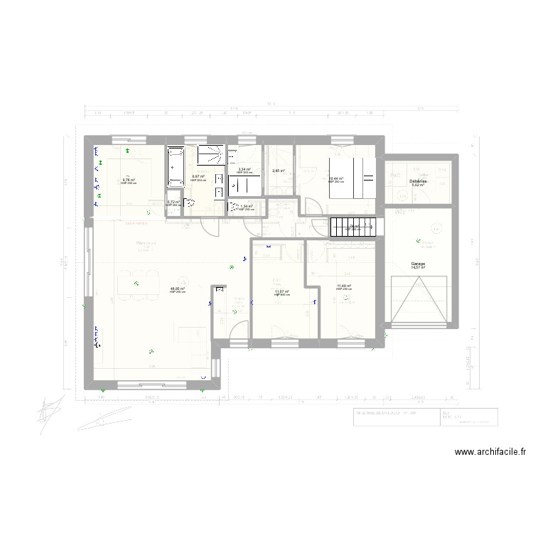 plan maison st pierre. Plan de 13 pièces et 128 m2