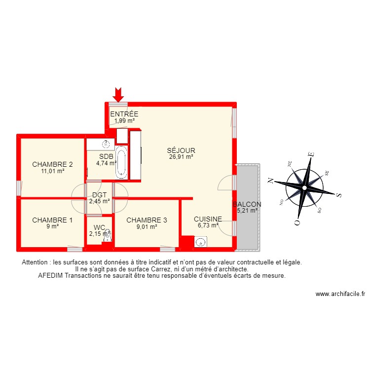 BI 21476 - . Plan de 15 pièces et 95 m2