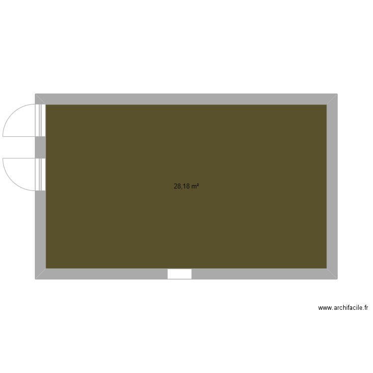 plan maison. Plan de 1 pièce et 28 m2