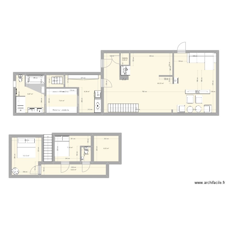 maison 4. Plan de 11 pièces et 121 m2