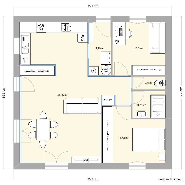 Owari71m. Plan de 6 pièces et 73 m2