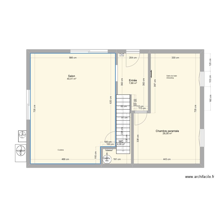 DE PROOST PUJADAS/ABOUDACAR RDC. Plan de 4 pièces et 80 m2