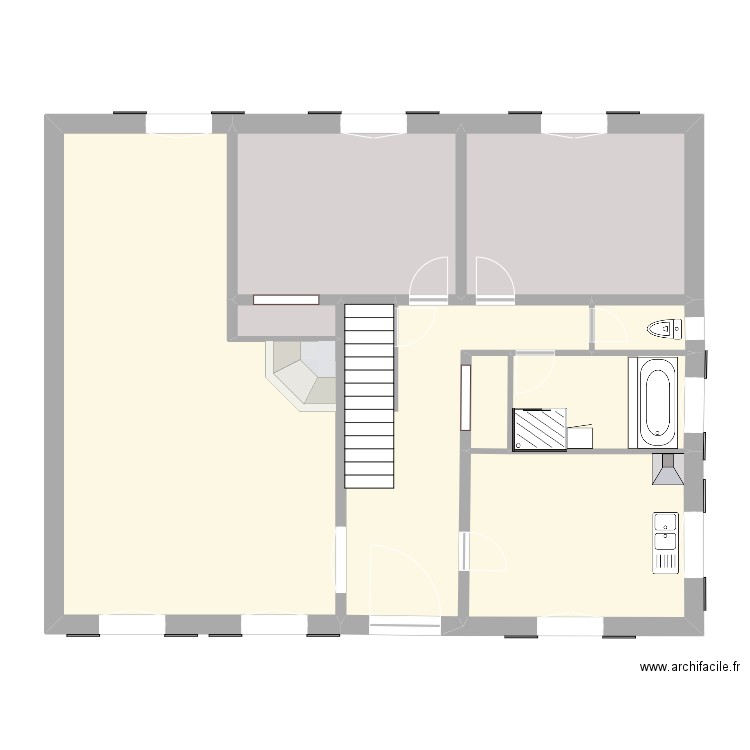 Bailleval. Plan de 9 pièces et 96 m2