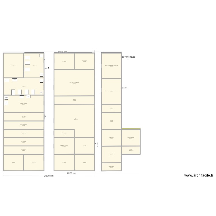 DMS Container 2. Plan de 30 pièces et 1033 m2