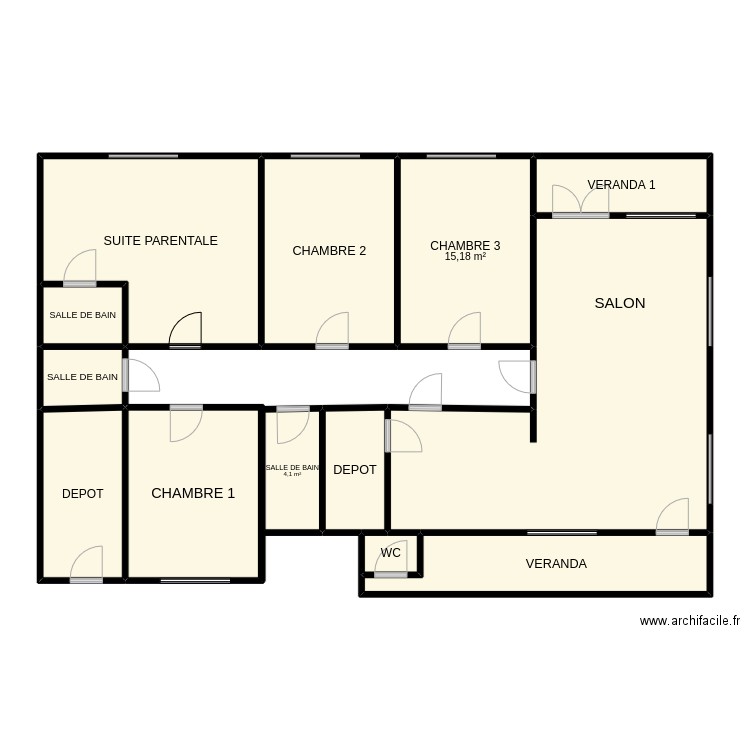 maison lido lydie plan modifié2. Plan de 13 pièces et 150 m2