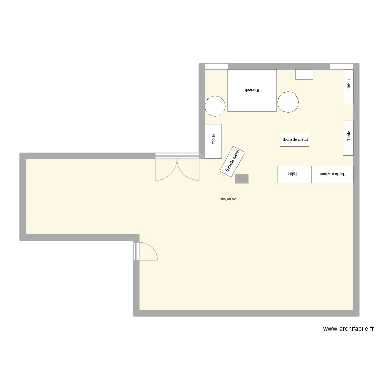 PLAN E. Plan de 1 pièce et 106 m2