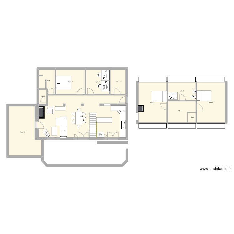 maison. Plan de 8 pièces et 119 m2