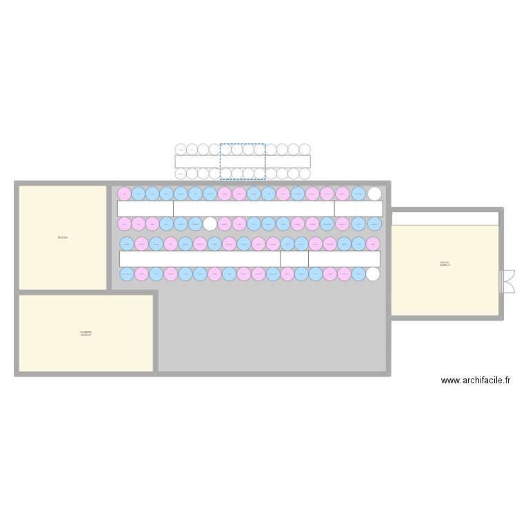 PLAN DE LA SALLE. Plan de 4 pièces et 305 m2