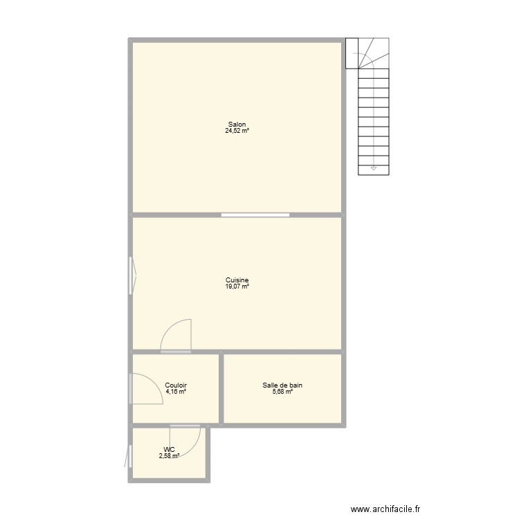 maison  2. Plan de 5 pièces et 56 m2