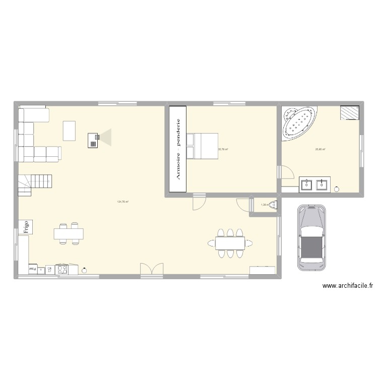 maison 1. Plan de 4 pièces et 188 m2