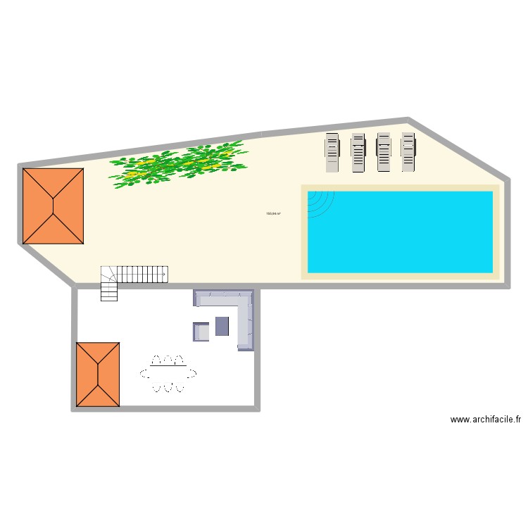 Drea. Plan de 1 pièce et 156 m2