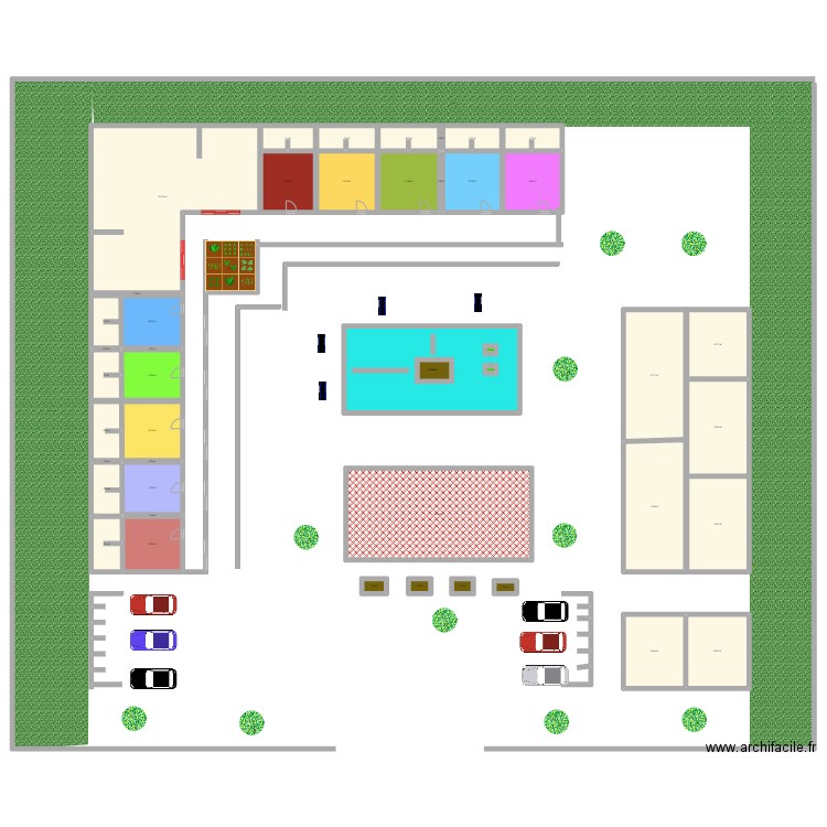 Maison secondaire. Plan de 46 pièces et 871 m2