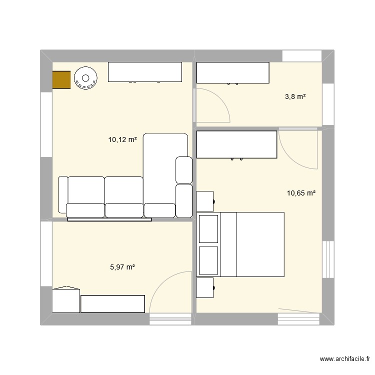 ANCIEN SALON. Plan de 4 pièces et 31 m2