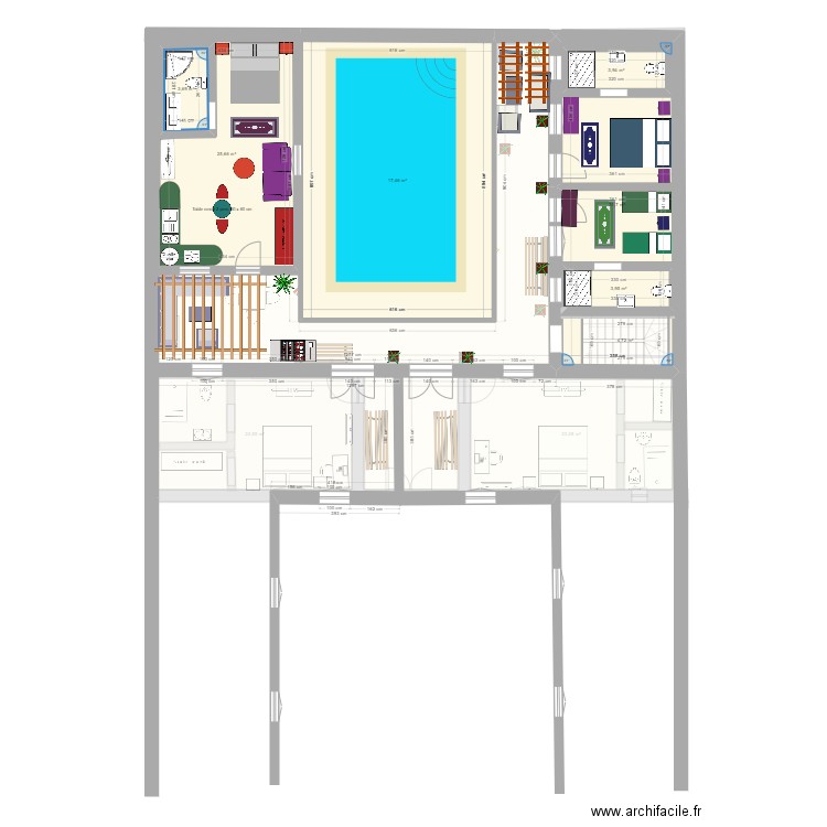 Projet Sayada étage. Plan de 13 pièces et 358 m2