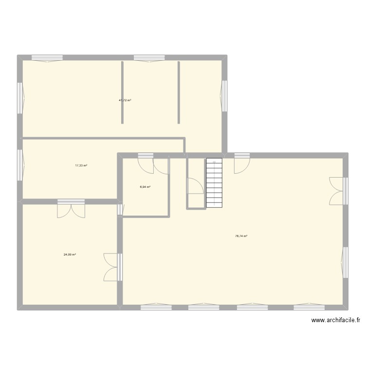 PERNET Pascale. Plan de 5 pièces et 168 m2