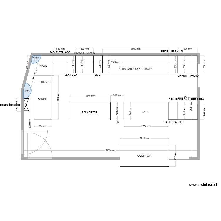 KEBAB FACTORY TOURS. Plan de 1 pièce et 36 m2