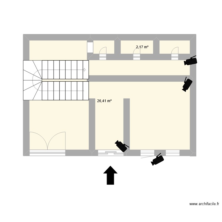 ghermoul. Plan de 2 pièces et 29 m2