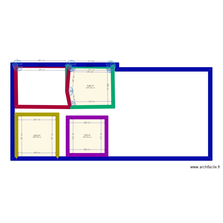 Maison. Plan de 5 pièces et 28 m2