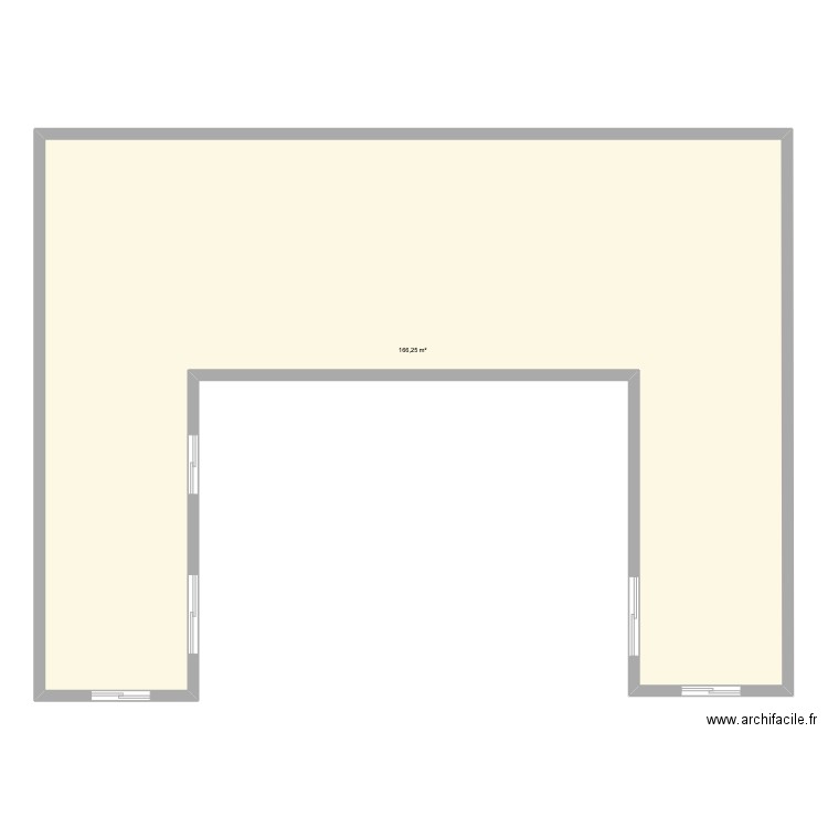 Projet U 1. Plan de 1 pièce et 166 m2