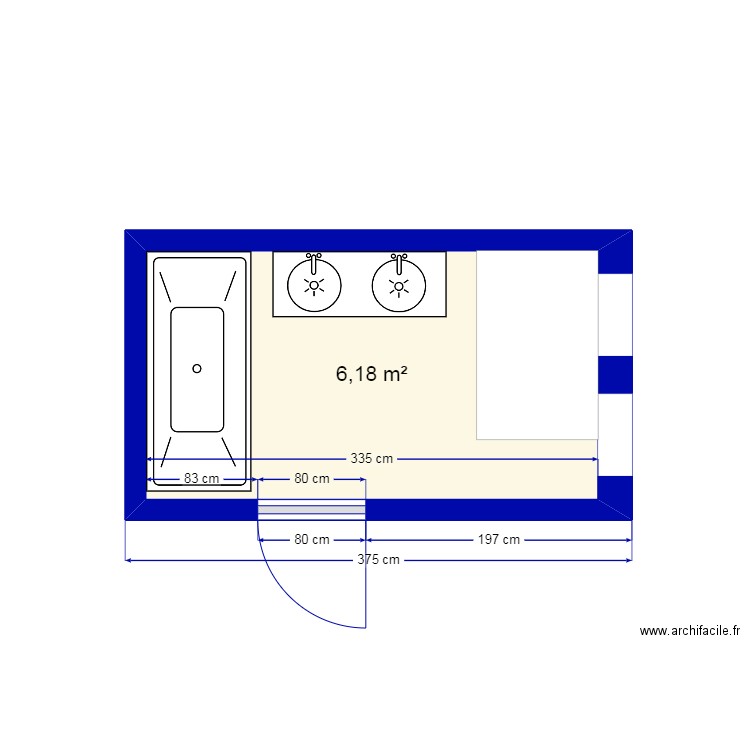 CHOU. Plan de 1 pièce et 6 m2