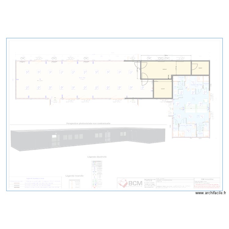 Aménagement cuisine. Plan de 3 pièces et 34 m2