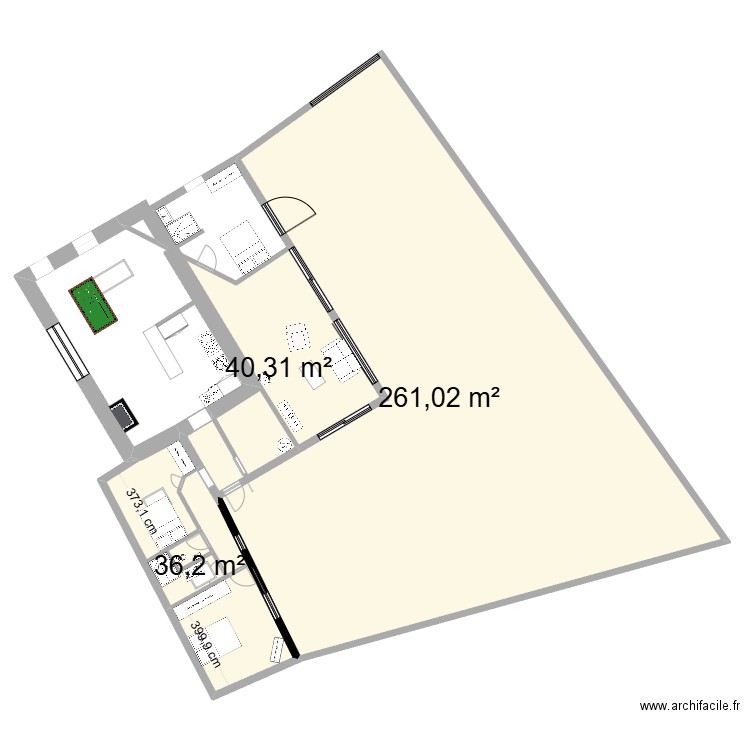 PLAN AGENCEMENT INTERIEUR. Plan de 3 pièces et 338 m2