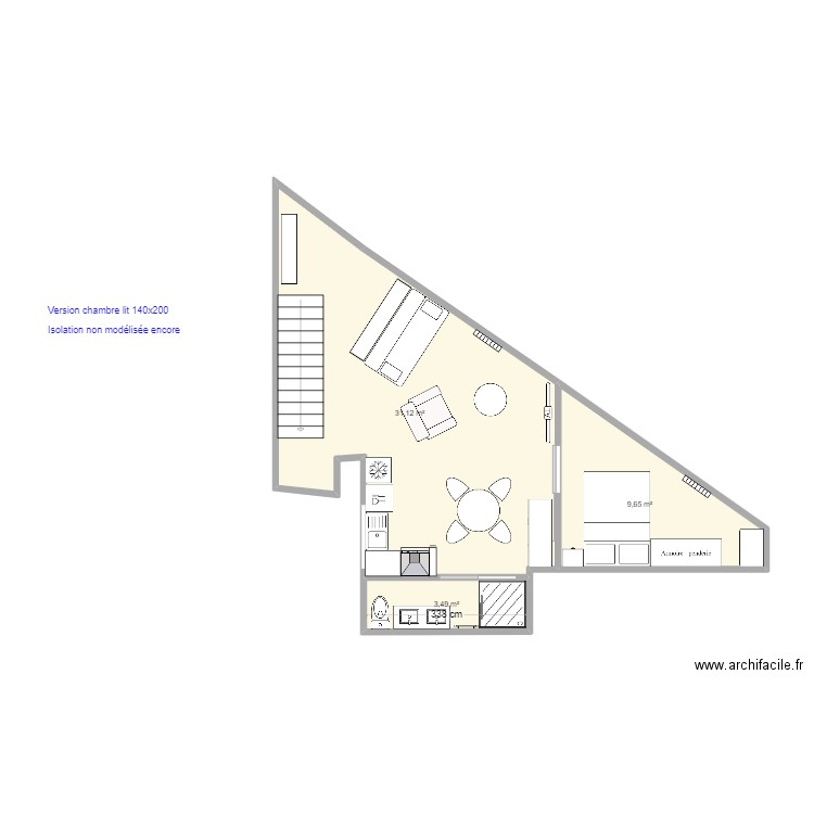 Maldoyenne 3eme_aménagement 1. Plan de 3 pièces et 44 m2