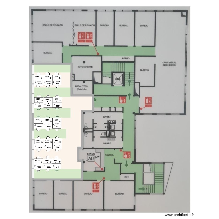 3eme_etage_30. Plan de 1 pièce et 124 m2