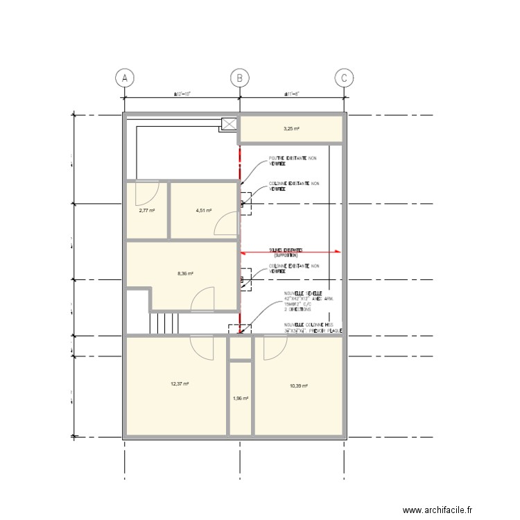 ss1. Plan de 7 pièces et 44 m2