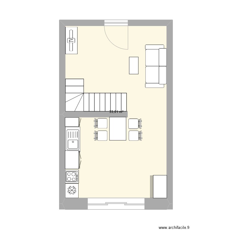 garage sillars. Plan de 4 pièces et 67 m2