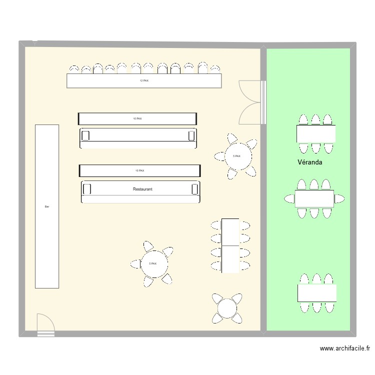 AMIC plan de table. Plan de 2 pièces et 191 m2