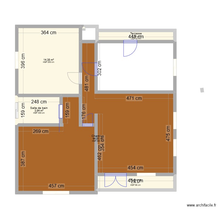 nzf plan. Plan de 5 pièces et 69 m2