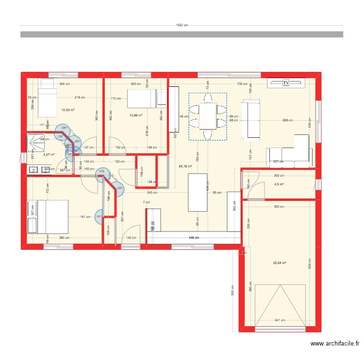 Plan 4. Plan de 9 pièces et 119 m2