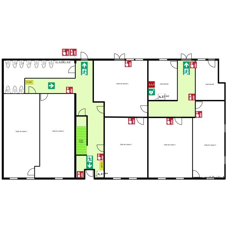 Olivier rdc A 1. Plan de 11 pièces et 3044 m2