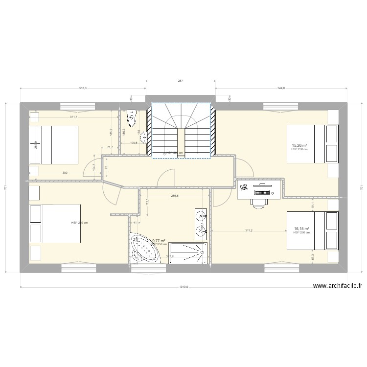 MAISON test 3. Plan de 22 pièces et 332 m2