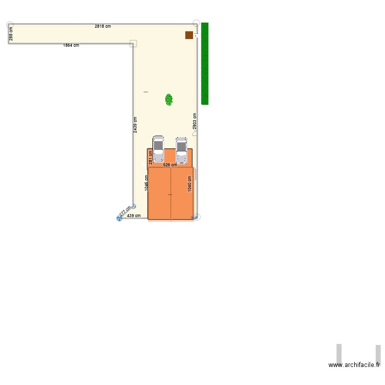 terrain de la maison . Plan de 2 pièces et 317 m2