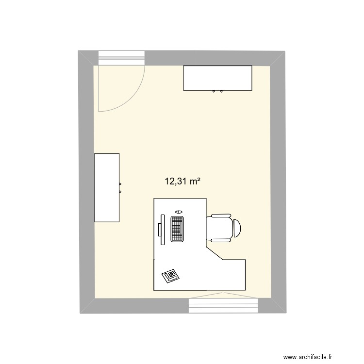 Nancy1. Plan de 1 pièce et 12 m2