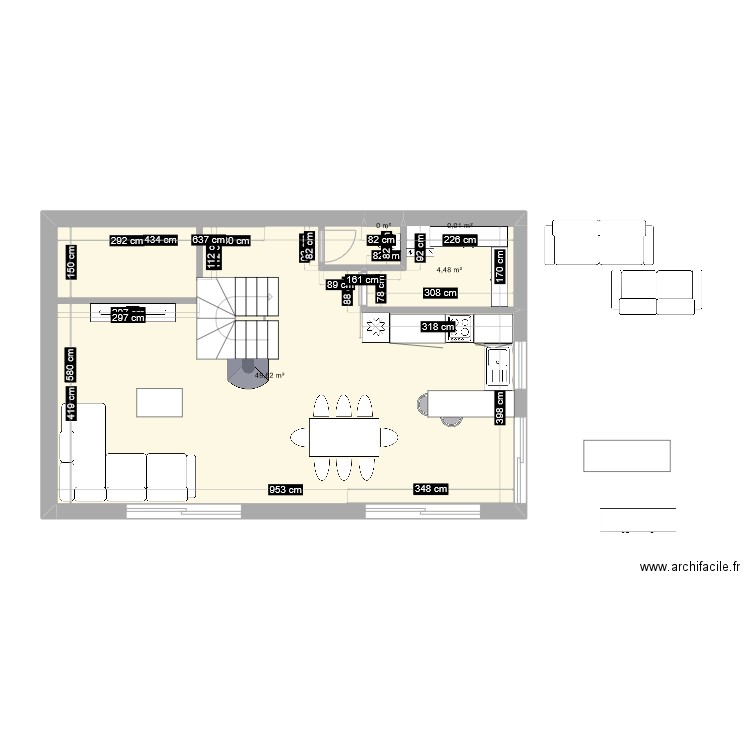 plan appt thib. Plan de 4 pièces et 54 m2