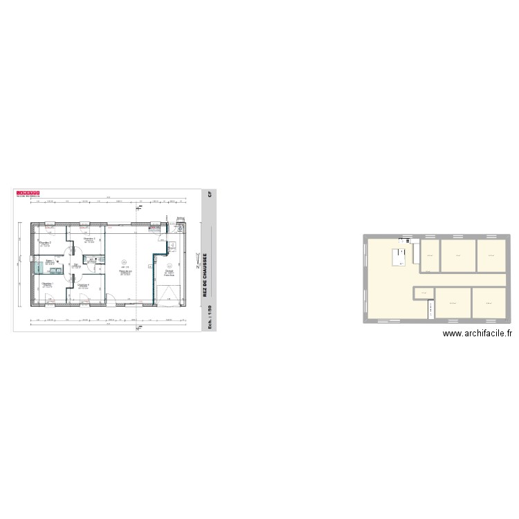 VARY ET DESSERTAINE. Plan de 8 pièces et 129 m2