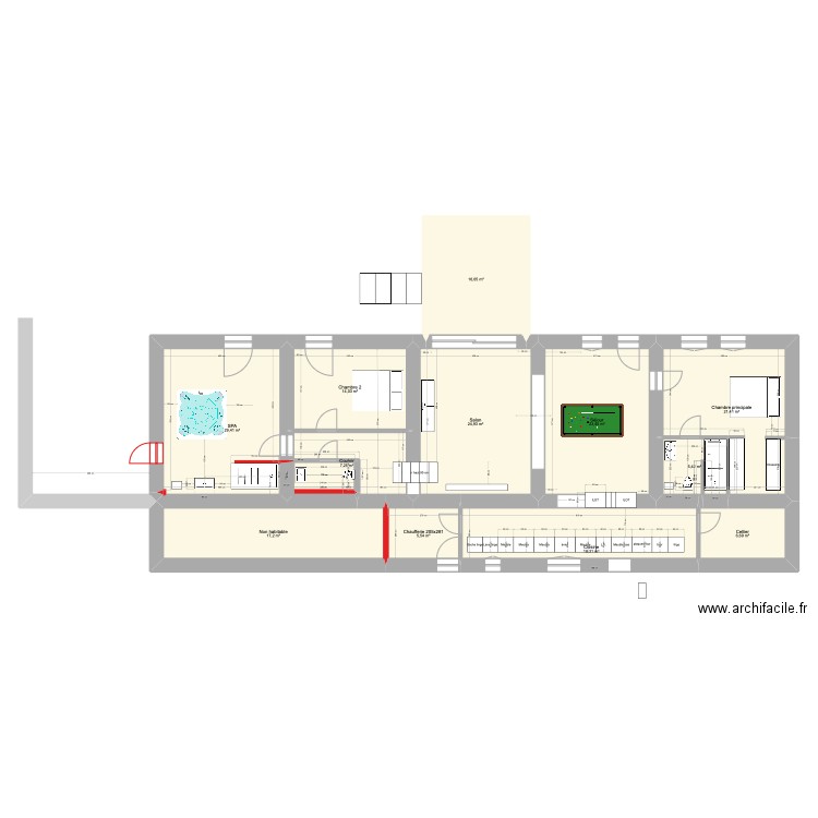 Plan final . Plan de 12 pièces et 190 m2