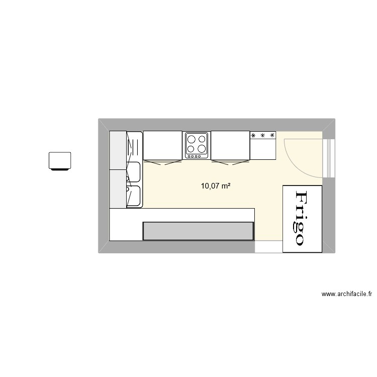 cuisine roubaix NOUVELLE. Plan de 1 pièce et 10 m2